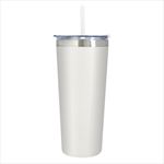 White Tumbler with Matching Lid and Straw